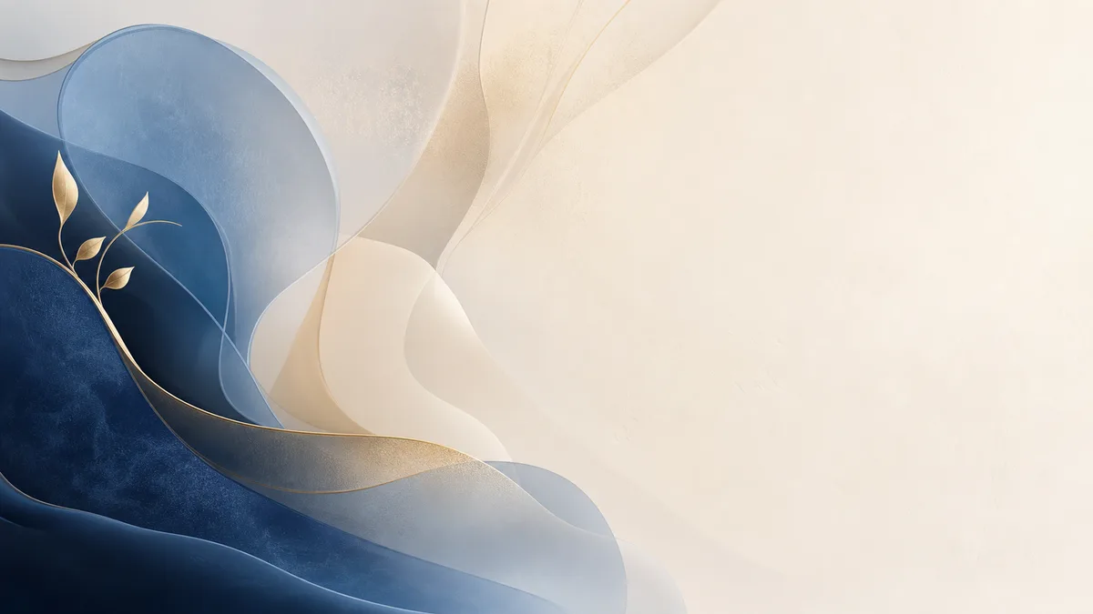 Abstract navy and gold artwork representing women and child healthcare